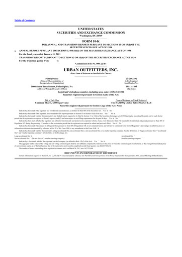 Thumbnail Urban Outfitters
 10-K Annual Report 2011