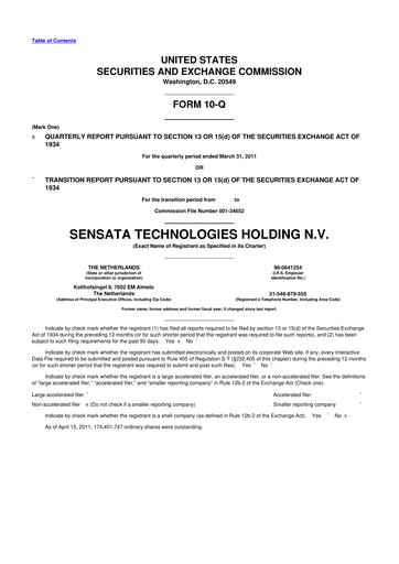 Thumbnail Sensata Technologies
 10-Q Quarterly Report FY 