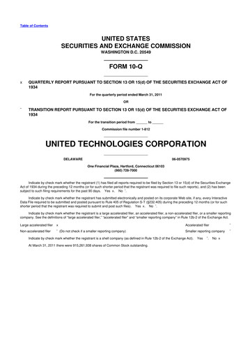 Thumbnail RTX 10-Q Quarterly Report FY2011 