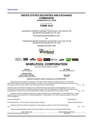 Thumbnail Whirlpool 10-Q Quarterly Report FY 