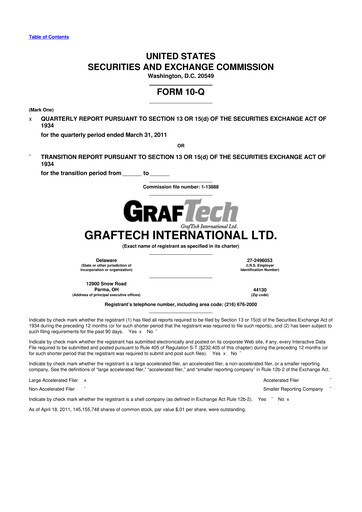 Thumbnail GrafTech 10-Q Quarterly Report FY2011 