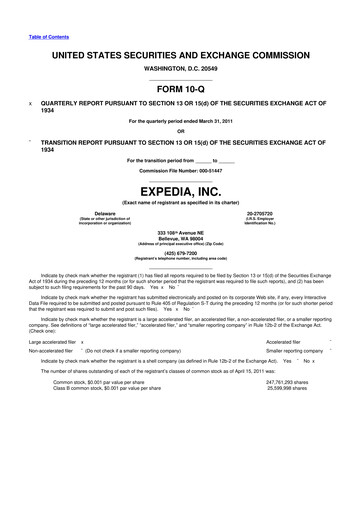 Vorschaubild Expedia Group 10-Q Quartalsbericht 2011 