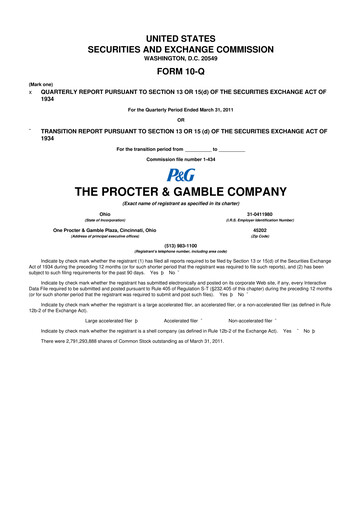 Vorschaubild Procter & Gamble 10-Q Quartalsbericht 2011 