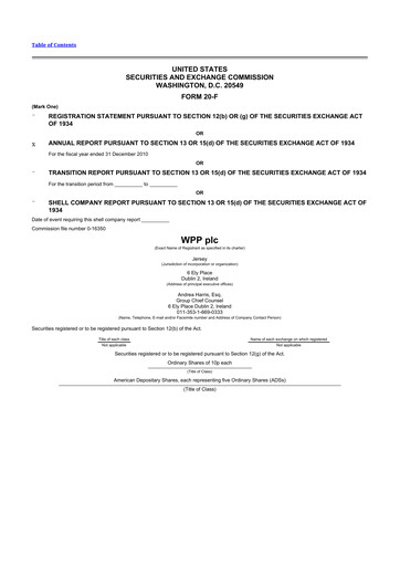 Thumbnail WPP 20-F Annual Report 