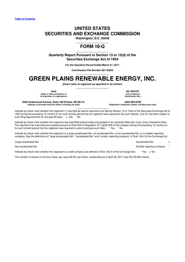 Thumbnail Green Plains 10-Q Quarterly Report FY 