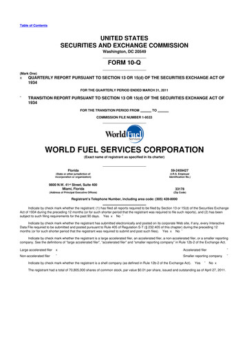 Thumbnail World Kinect 10-Q Quarterly Report FY2011 