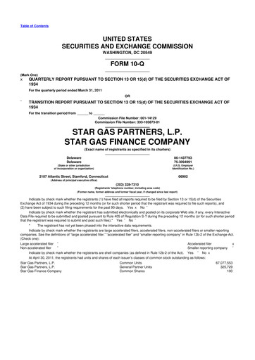 Thumbnail Star Group 10-Q Quarterly Report FY 
