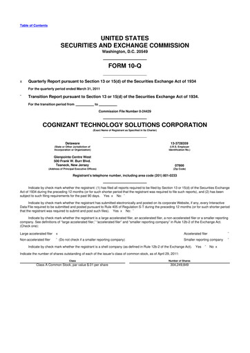 Vorschaubild Cognizant Technology Solutions  10-Q Quartalsbericht 2011 