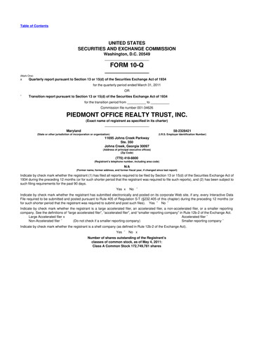 Thumbnail Piedmont Realty Trust 10-Q Quarterly Report FY 