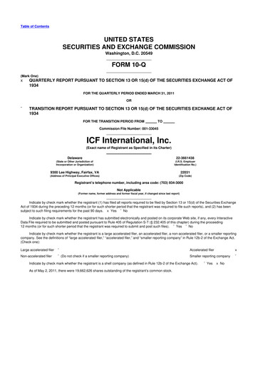 Thumbnail ICF International 10-Q Quarterly Report FY 