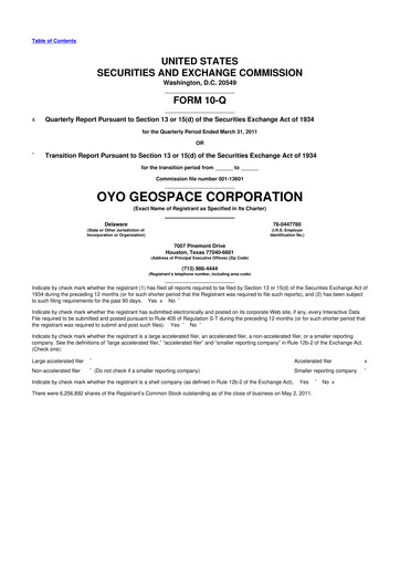 Thumbnail Geospace Technologies
 10-Q Quarterly Report FY 