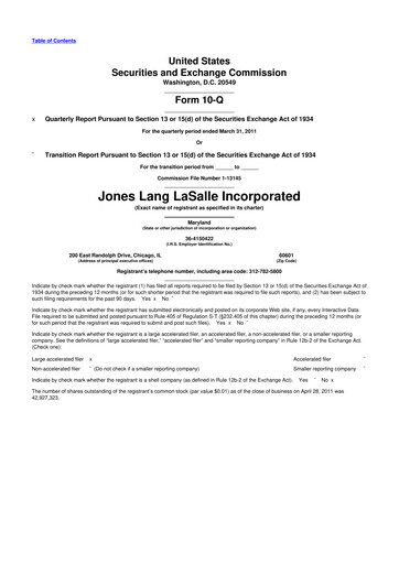 Vorschaubild Jones Lang LaSalle 10-Q Quartalsbericht 2011 