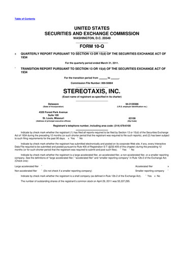 Vorschaubild Stereotaxis 10-Q Quartalsbericht  