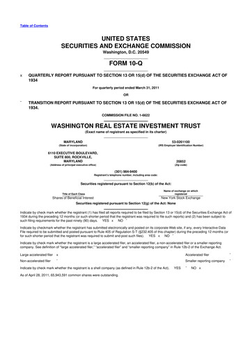 Thumbnail Elme Communities 10-Q Quarterly Report FY2011 