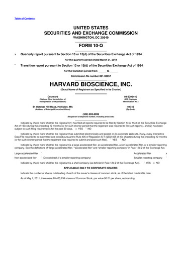 Thumbnail Harvard Bioscience 10-Q Quarterly Report FY 