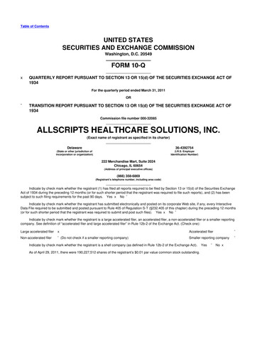 Thumbnail Veradigm 10-Q Quarterly Report FY2011 