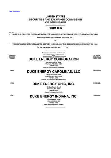 Vorschaubild Duke Energy 10-Q Quartalsbericht 2011 