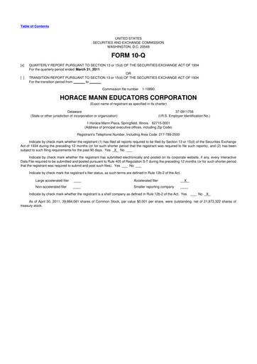 Vorschaubild Horace Mann Educators 10-Q Quartalsbericht  