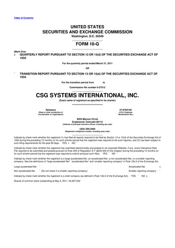Thumbnail CSG International
 10-Q Quarterly Report FY 