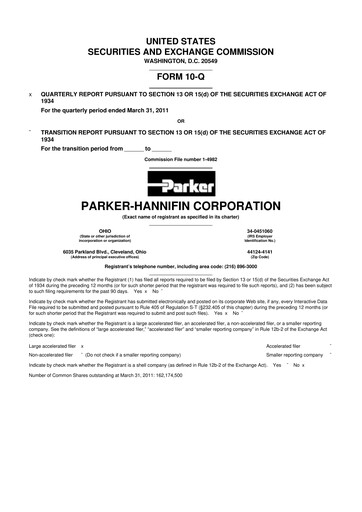 Thumbnail Parker-Hannifin
 10-Q Quarterly Report FY2011 
