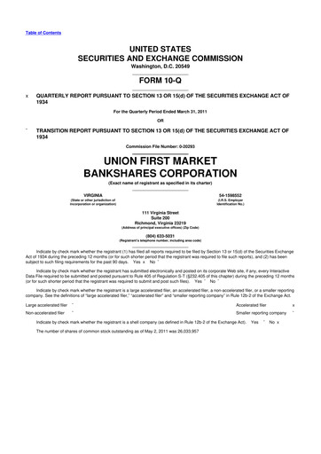 Vorschaubild Atlantic Union Bankshares 10-Q Quartalsbericht  