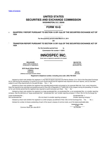 Thumbnail Innospec 10-Q Quarterly Report FY 
