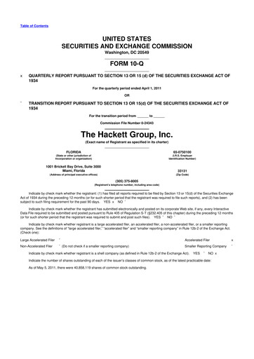 Vorschaubild The Hackett Group

 10-Q Quartalsbericht  