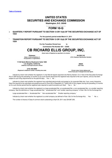 Miniature CBRE Group
 10-Q Rapport trimestriel 2011 