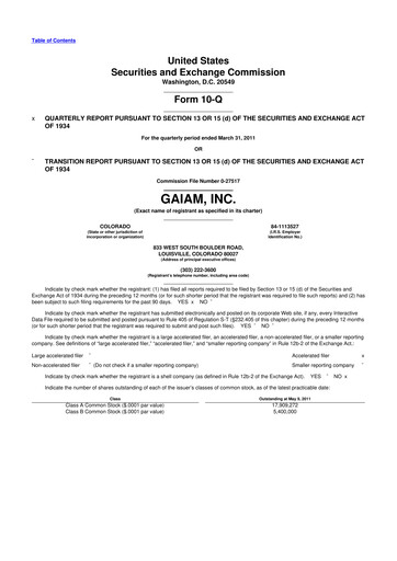 Thumbnail Gaia 10-Q Quarterly Report FY 