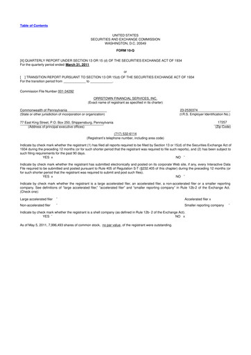 Thumbnail Orrstown Financial Services 10-Q Quarterly Report FY 