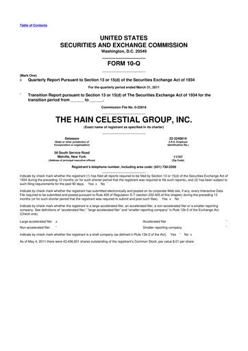Thumbnail Hain Celestial 10-Q Quarterly Report FY2011 