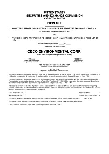 Thumbnail CECO Environmental
 10-Q Quarterly Report FY 
