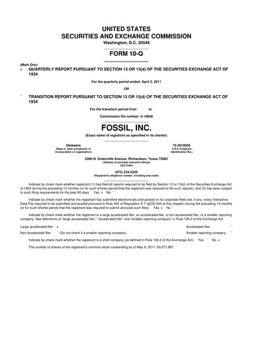 Thumbnail Fossil Group 10-Q Quarterly Report FY2011 
