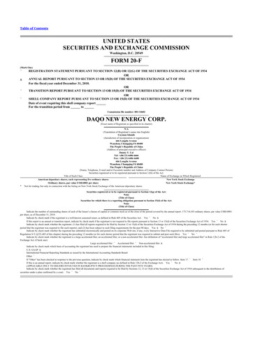 Thumbnail Daqo New Energy 20-F Annual Report 