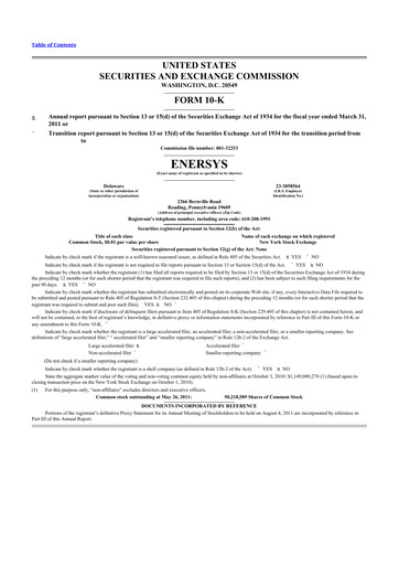 Thumbnail EnerSys 10-K Annual Report 2011