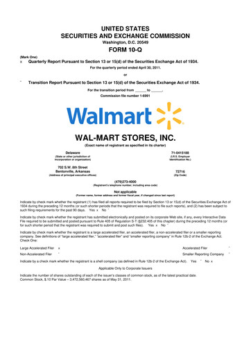 Miniature Walmart 10-Q Rapport trimestriel 2012 