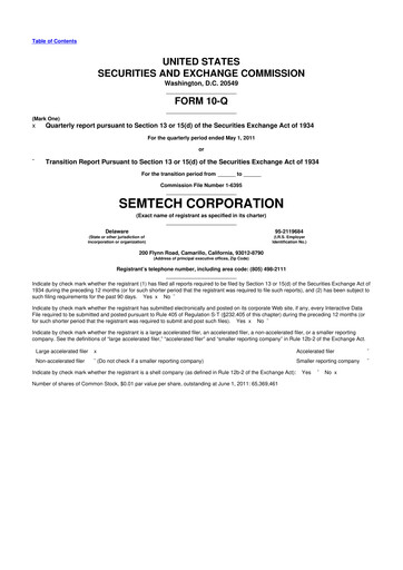 Vorschaubild Semtech 10-Q Quartalsbericht 2012 