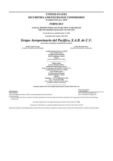 Thumbnail Grupo Aeroportuario del Pacífico
 20-F Annual Report 
