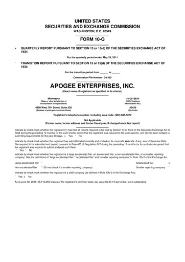 Thumbnail Apogee Enterprises 10-Q Quarterly Report FY 