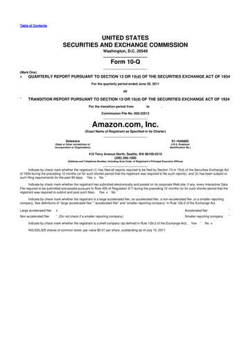 Miniature Amazon 10-Q Rapport trimestriel 2011 