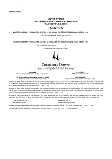 Vorschaubild Churchill Downs 10-Q Quartalsbericht  