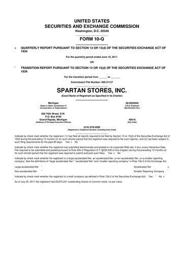 Thumbnail SpartanNash
 10-Q Quarterly Report FY2011 