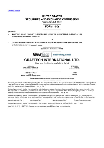 Thumbnail GrafTech 10-Q Quarterly Report FY2011 