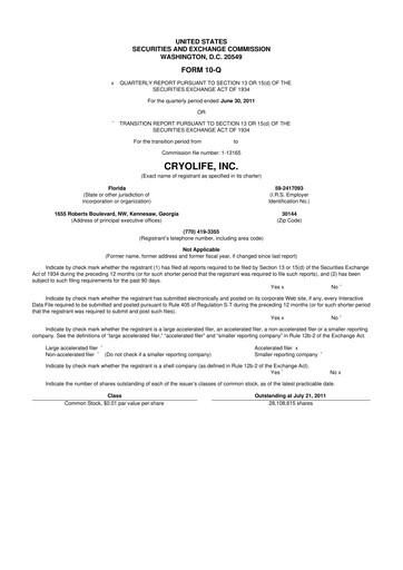 Thumbnail Artivion 10-Q Quarterly Report FY2011 