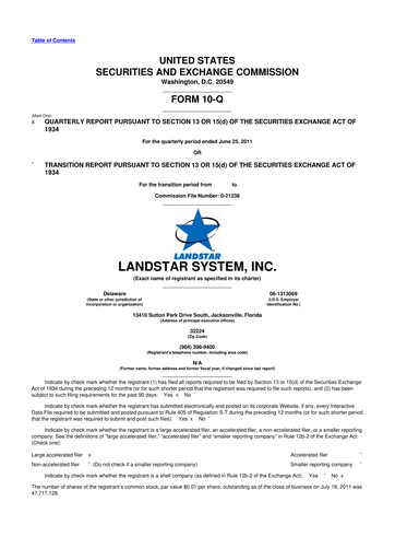 Thumbnail Landstar System
 10-Q Quarterly Report FY2011 