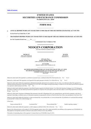 Thumbnail Neogen 10-K Annual Report 