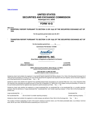 Thumbnail Amedisys 10-Q Quarterly Report FY2011 