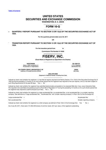 Vorschaubild Fiserv 10-Q Quartalsbericht 2011 