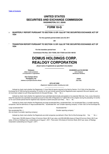 Thumbnail Anywhere Real Estate 10-Q Quarterly Report FY2011 