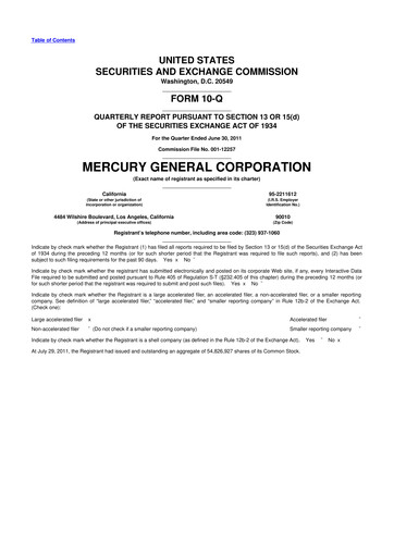 Thumbnail Mercury General
 10-Q Quarterly Report FY2011 
